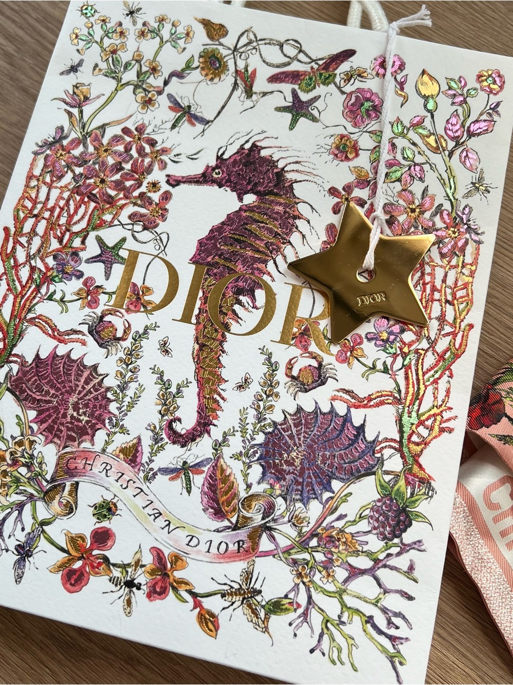 Christian Dior - Silk Twill D-Millefiori Mitzah Scarf Pink Multicolor
